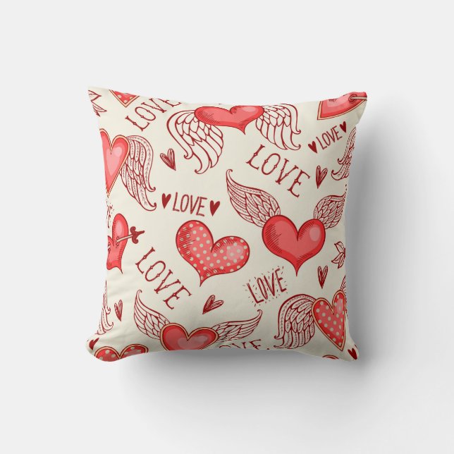 Coussin Seamless pattern with hearts. Happy Valentine's Da (Recto)