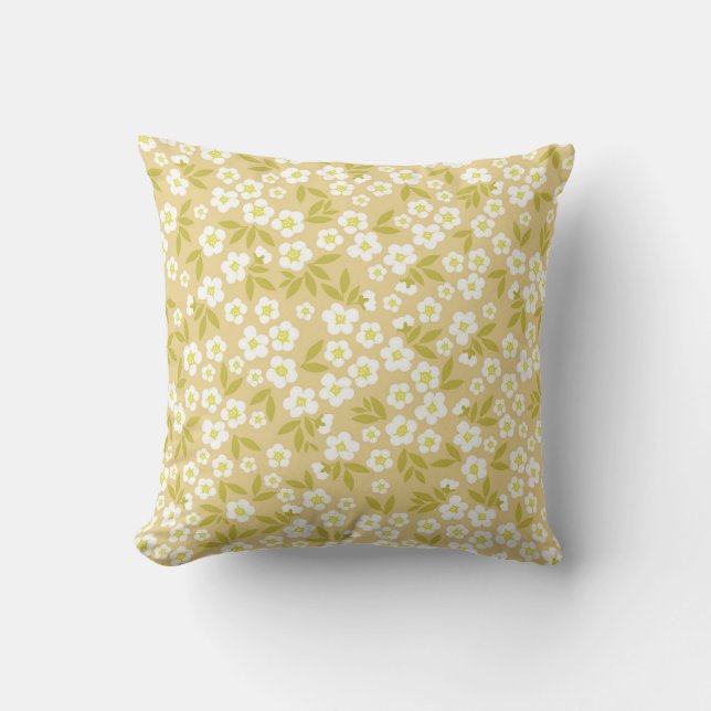 Coussin Seamless vintage pattern abstract. Cute white flow (Recto)