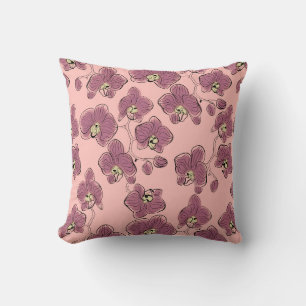 Coussin Seamless watercolor orchids phalaenopsis flowers w