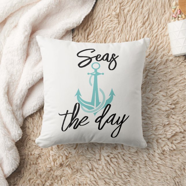 Coussin Seas the Day Throw Pillow (Couverture)