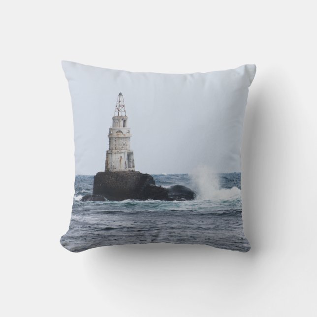 Coussin Seascap with lighthouse (Recto)