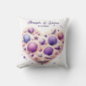 Coussin Seashell Beach Valentine Anniversary Names (Recto)