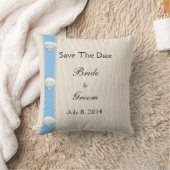 Coussin Seashell Beach Wedding Enregistrer La Date (Couverture)