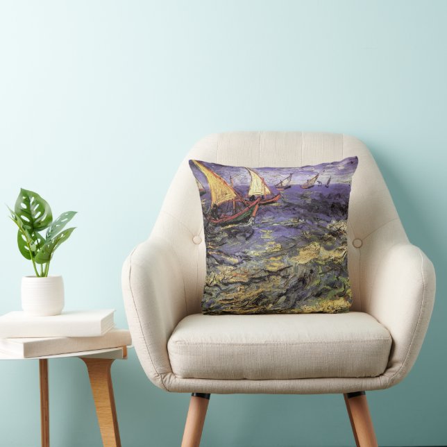 Coussin Seasons à Saintes Maries par Vincent van Gogh (Chaise)