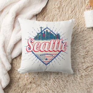 Coussin Seattle Washington États-Unis City Skyline USA