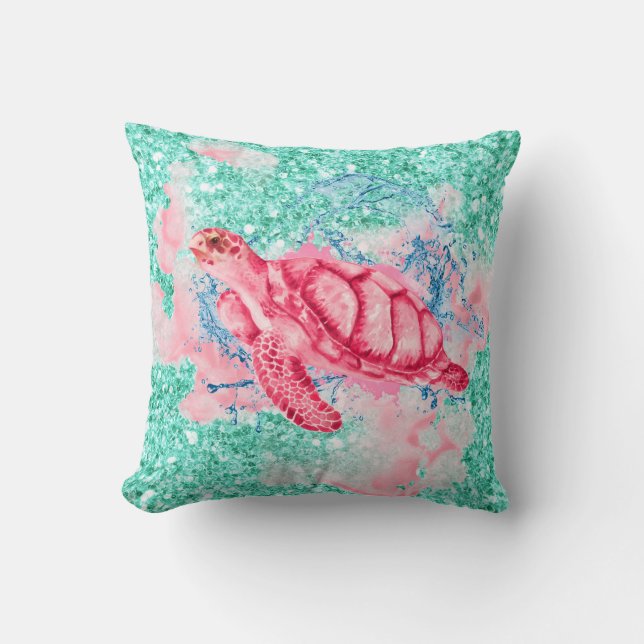 Coussin Seaturte Water Art (Recto)