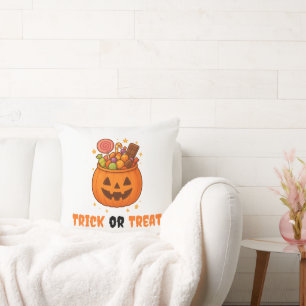 Coussin Seau citrouille plein de sucré - Halloween