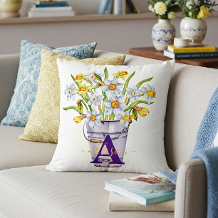 Coussin Seau de jonquilles personnalisé