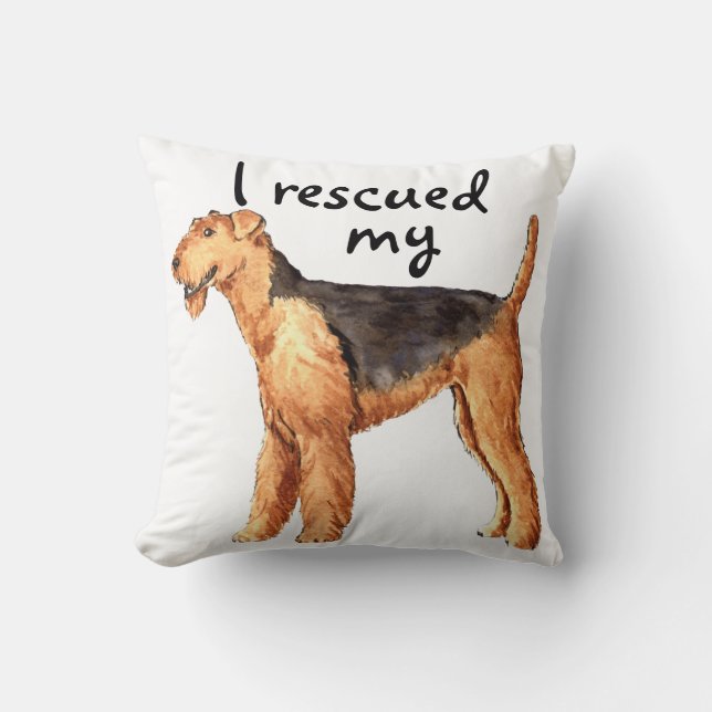 Coussin Secourir Airedale (Recto)