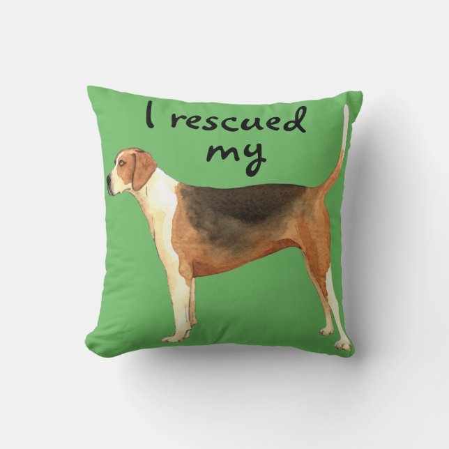 Coussin Secourir American Foxhound (Recto)