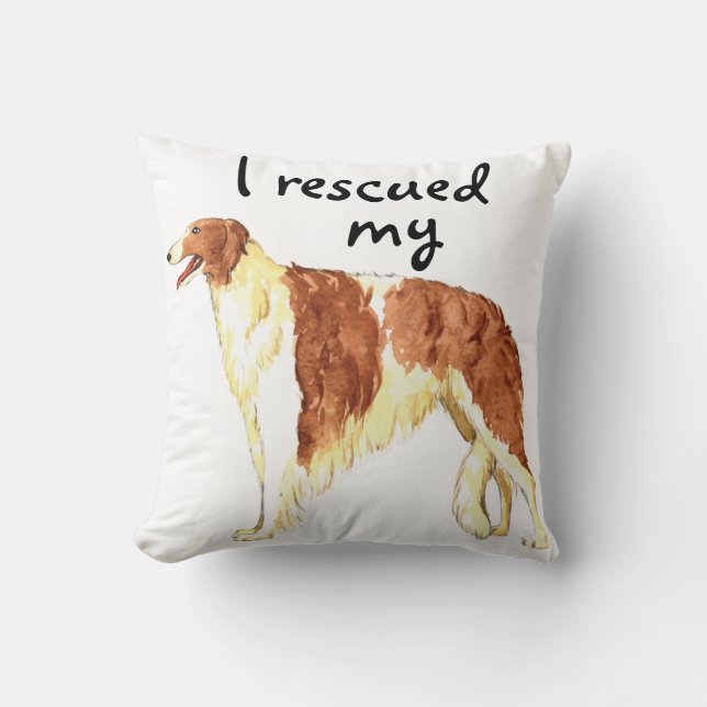 Coussin Secourir Borzoi (Recto)