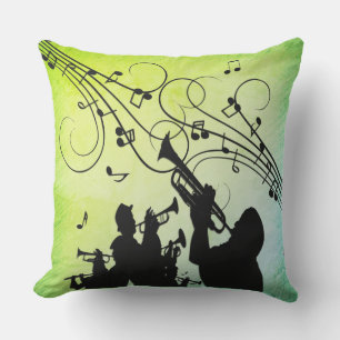 Coussin Section Trumpet Jazz Music Green