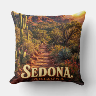 Coussin Sedona Arizona Coucher de Soleil Roche Rouge Déser