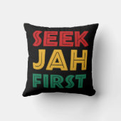 Coussin Seek Jah First Rastafarian Reggae Rasta Colors (Verso)