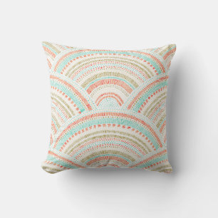 Coussin Seigaiha Waves : Motif Vintage Wavy