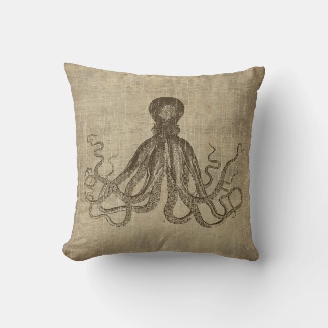 Coussin Seigneur vintage Bodner Octopus Triptych (Recto)