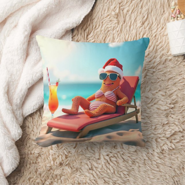 Coussin Seigneurie de Noël Bain de soleil dans un bikini (Couverture)