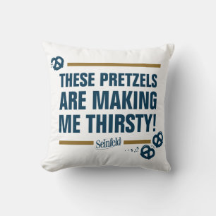 Coussin Seinfeld   Graphique de typographie "Ces Pretzels"