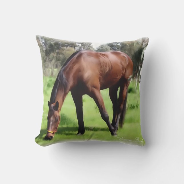 Coussin Sélection de vert de cheval de baie (Recto)