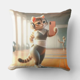 Coussin Selfie Cat vole l'oreiller projecteur