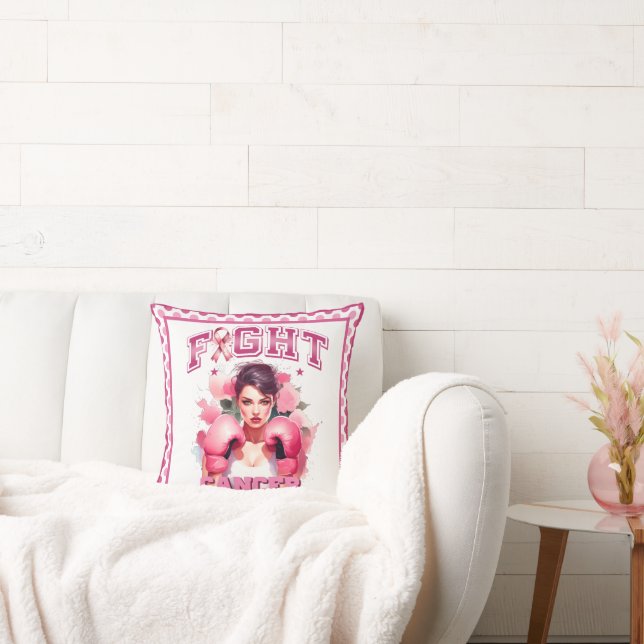 Coussin Sensibilisation au cancer du sein rose (Canapé)