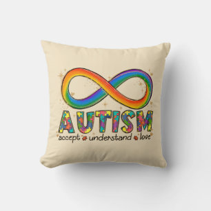 Coussin Sensibilisation sur l'autisme Accepter, Amour, Com