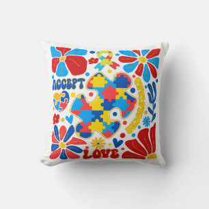 Coussin Sensibilisation sur l'autisme Boho