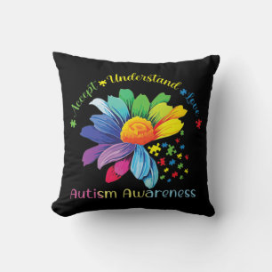 Coussin Sensibilisation sur l'autisme Sunflower Accepter C