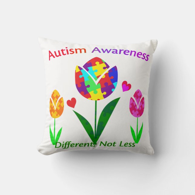 Coussin Sensibilisation sur l'autisme Tulip (Recto)