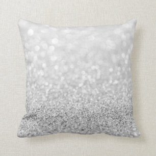 Coussin Sensible blanc métallique scintillant de parties
