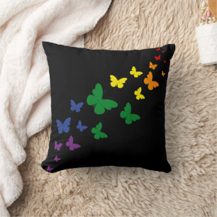 Coussin Sentier arc-en-ciel papillon LGBTQ