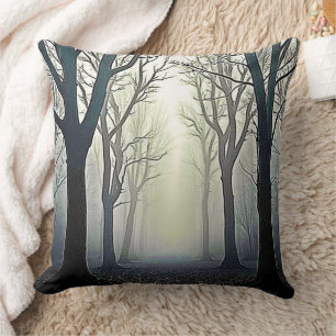 Coussin Sentier forestier brumeux : Beauté inquiétante