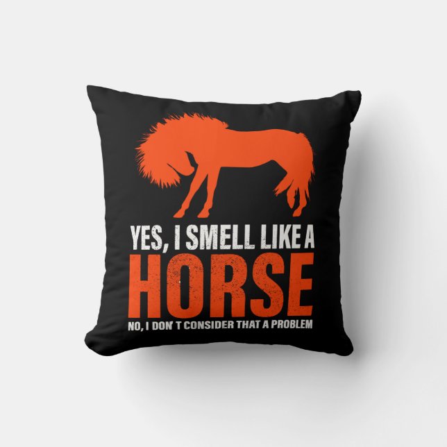 Coussin Sentir comme un cheval à la Tangerine (Recto)