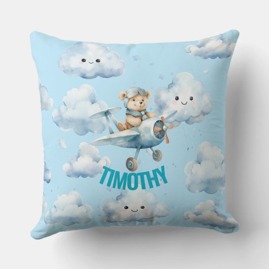 Coussin S'envole avec Teddy l'oreiller pilote (Verso)