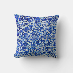 Coussin Séparé de nombreux petits carrés, dans les tons bl