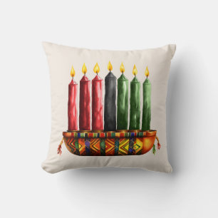 Coussin Sept bougies Kwanzaa Jeu d'oreiller
