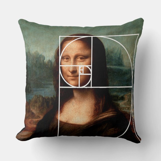 Coussin Séquence Leonardo da Vinci Mona Lisa Fibonacci (Recto)