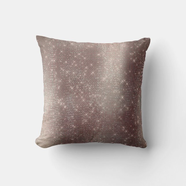 Coussin Séquin métallique brillant monochromatique gris ro (Recto)