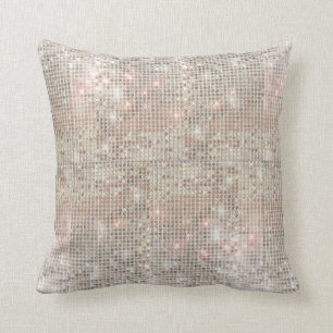 Coussin Séquins d'argent brillant Lancer l'oreiller