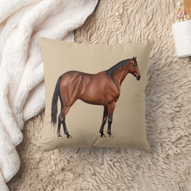 Coussin Serafina - cheval brun, debout - (Couverture)
