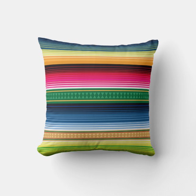 Coussin Serape couvrant mexicain traditionnel (Recto)