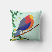 Coussin Sérénade chromatique : Oiseau sur branche (Recto)