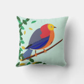 Coussin Sérénade chromatique : Oiseau sur une branche (Verso)
