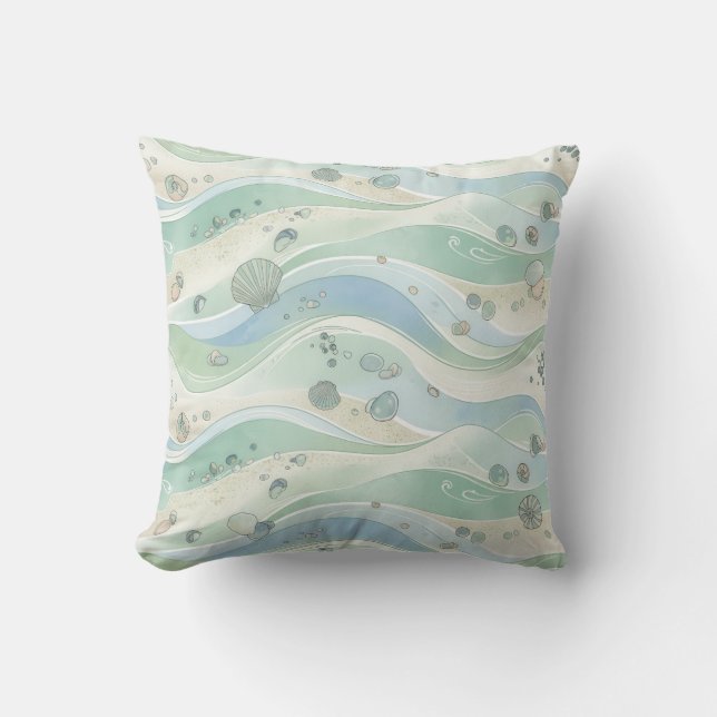 Coussin Serene Coastal Blend Seamless Pattern (Recto)