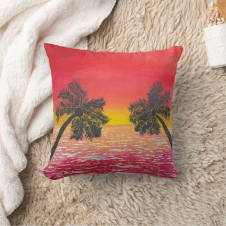 Coussin Serene Coucher du soleil Jeu d'oreiller Tropical P
