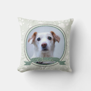 Coussin Serene Green Dog Empreintes de pattes commémoratif