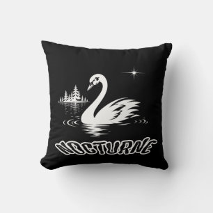 Coussin Sérène Nocturne Lac des Cygnes Pop Art esthétique