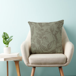 Coussin Serene Sage Green État botanique gras feuillet