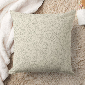 Coussin Serene Sage Green | Roses vintages en fleurs