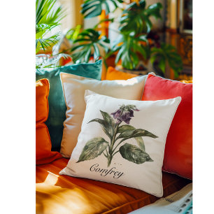 Coussin Serene Watercolor Comfrey, personnalisée